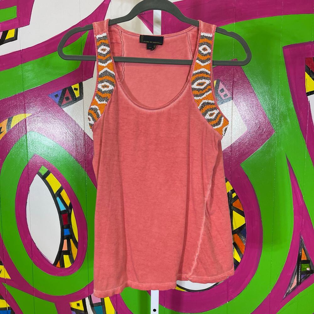 i Jeans by Buffalo, Beaded Detail Tank Top. Size Small. Good used condition!